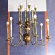 Chandelier with 12 lights in brass, Italy, 1950s