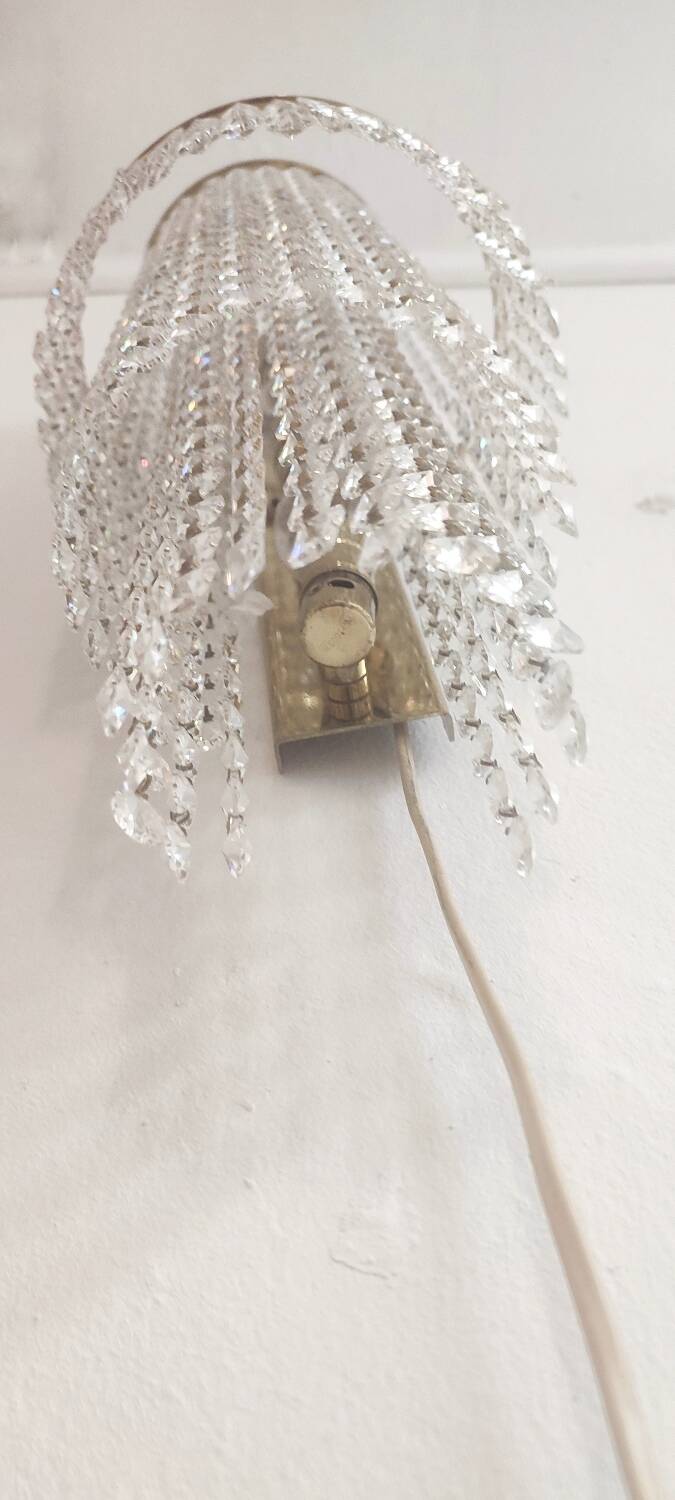 Pair of crystal appliques. France, 1970s.