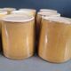 Set of 12 mustard ceramic cups