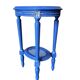 Table d'appoint ronde vintage en bois bleu / guéridon / support