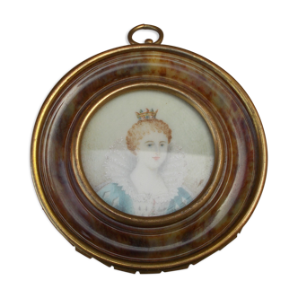 Miniature portrait crowned woman