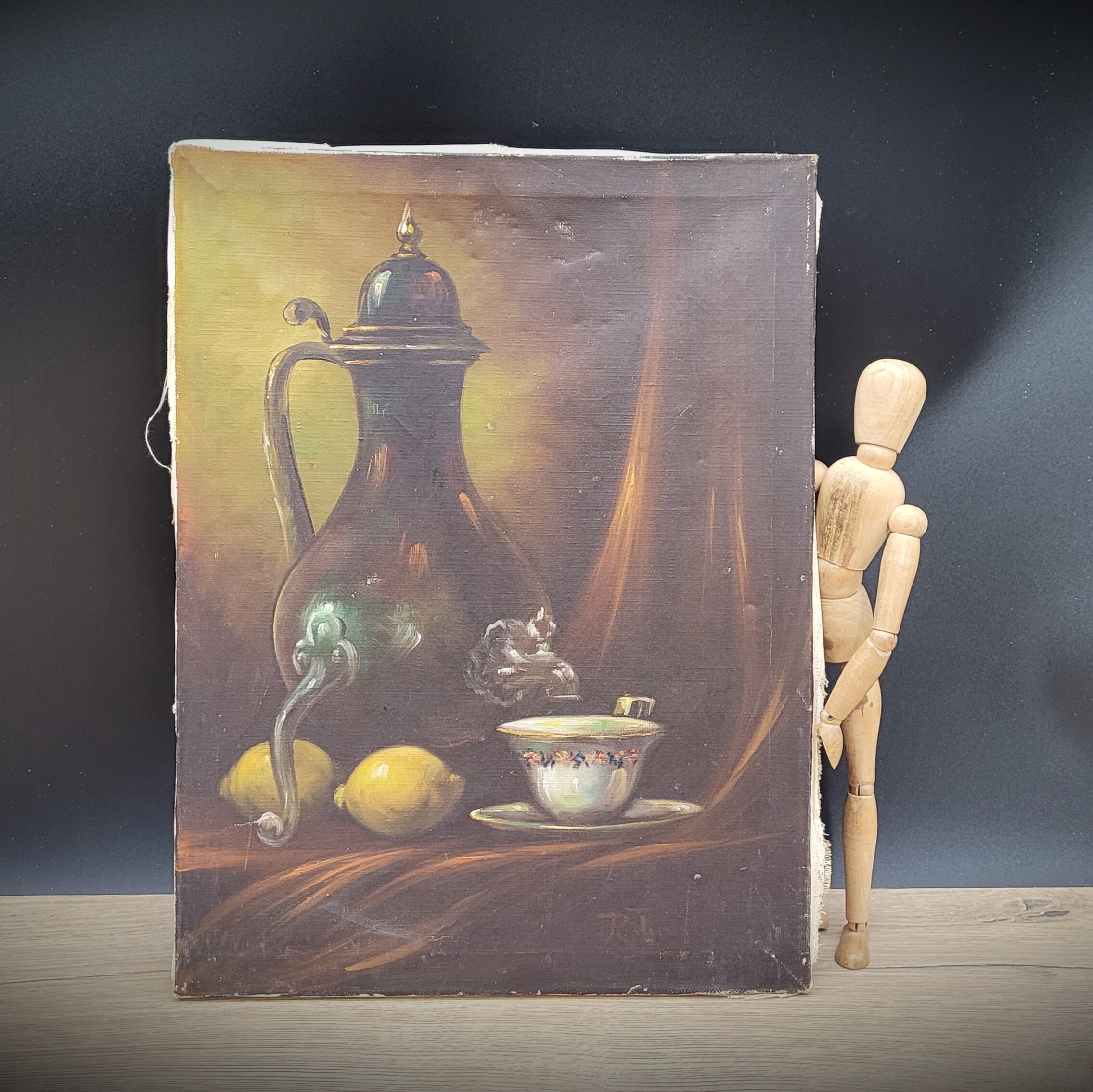 Painting on canvas lemons