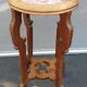 Sellette guéridon noyer art nouveau 1900 marbre rose