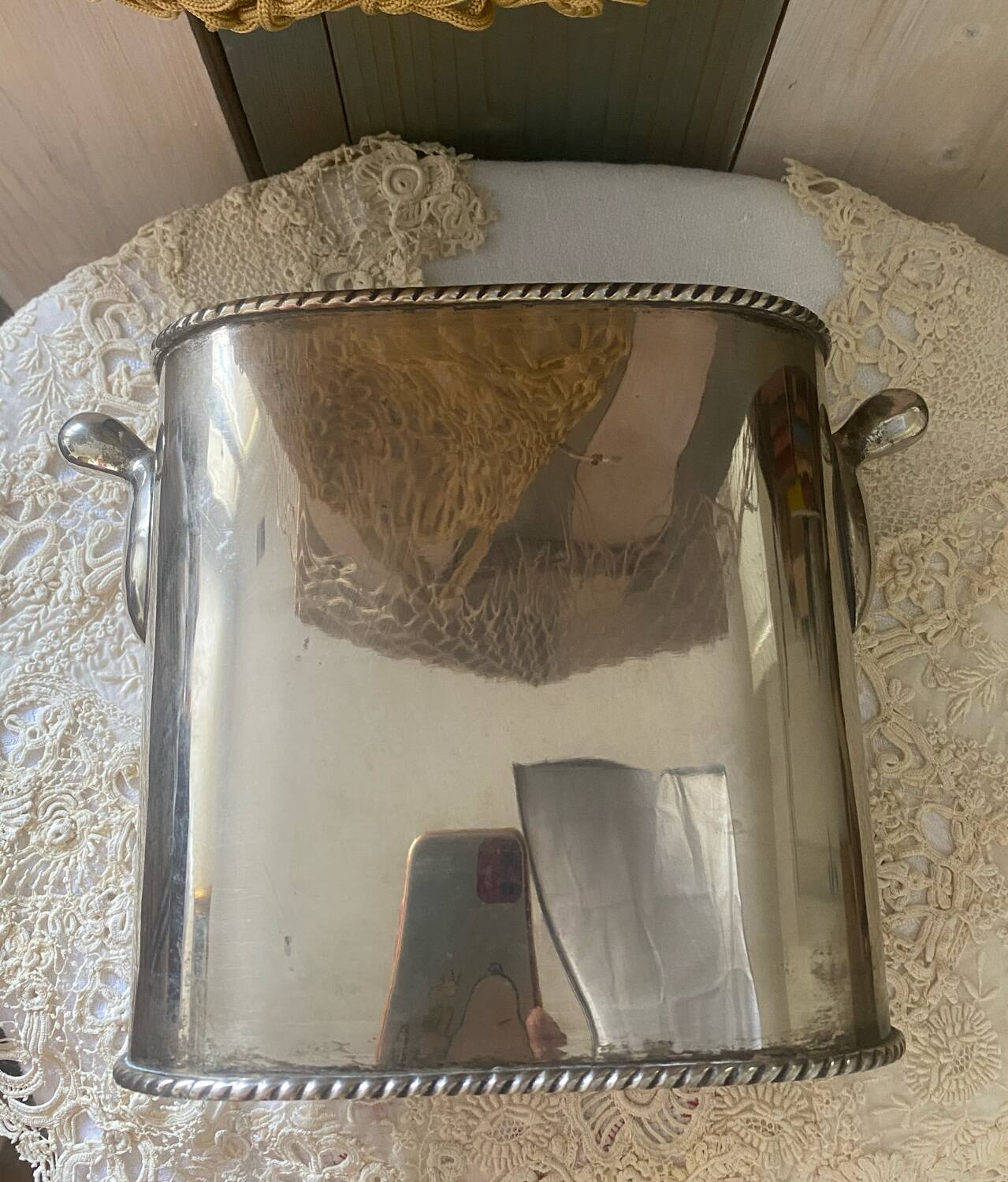 Silver metal bottle cooler