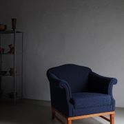 Navy boucle lounge chair | Sweden | 1940s