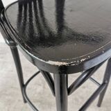 Chaise de bar vintage en bois courbé noir, style Thonet, milieu du XXe siècle (années 1970)