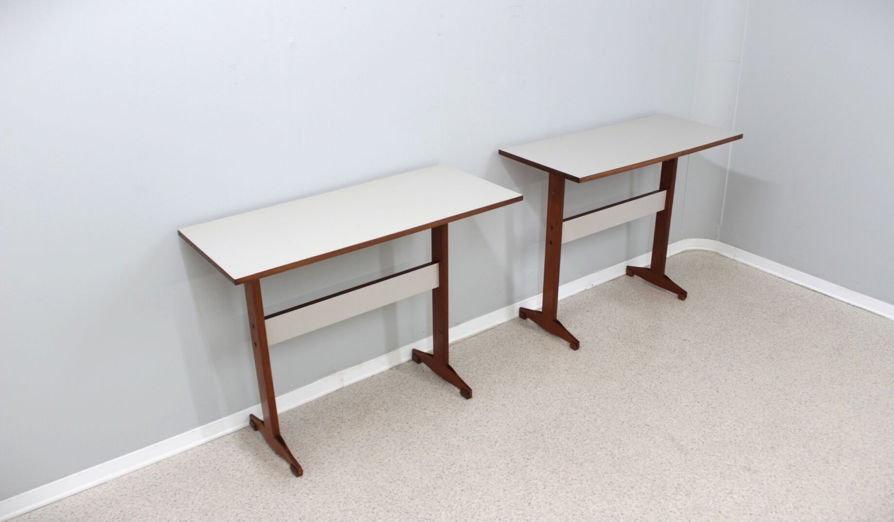 Mid century wood and formica desk 1950s, set of 2