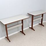 Mid century wood and formica desk 1950s, set of 2
