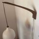 Scandinavian teak and opaline wall lamp by Luxus