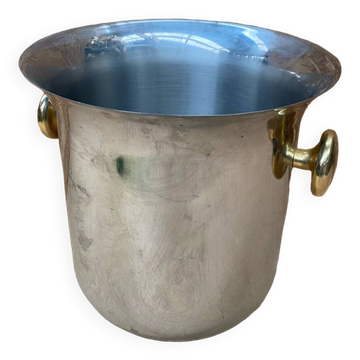 Antique champagne ice bucket saf stainless steel cooler france vintage