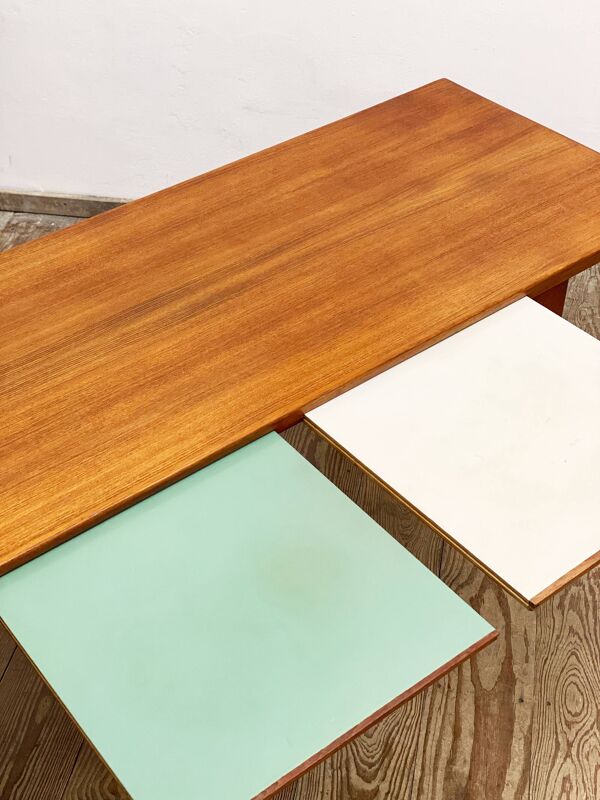 Table basse en teck du milieu du siècle années 1950 années 1960