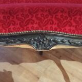 Antique Louis XV style red velvet settee