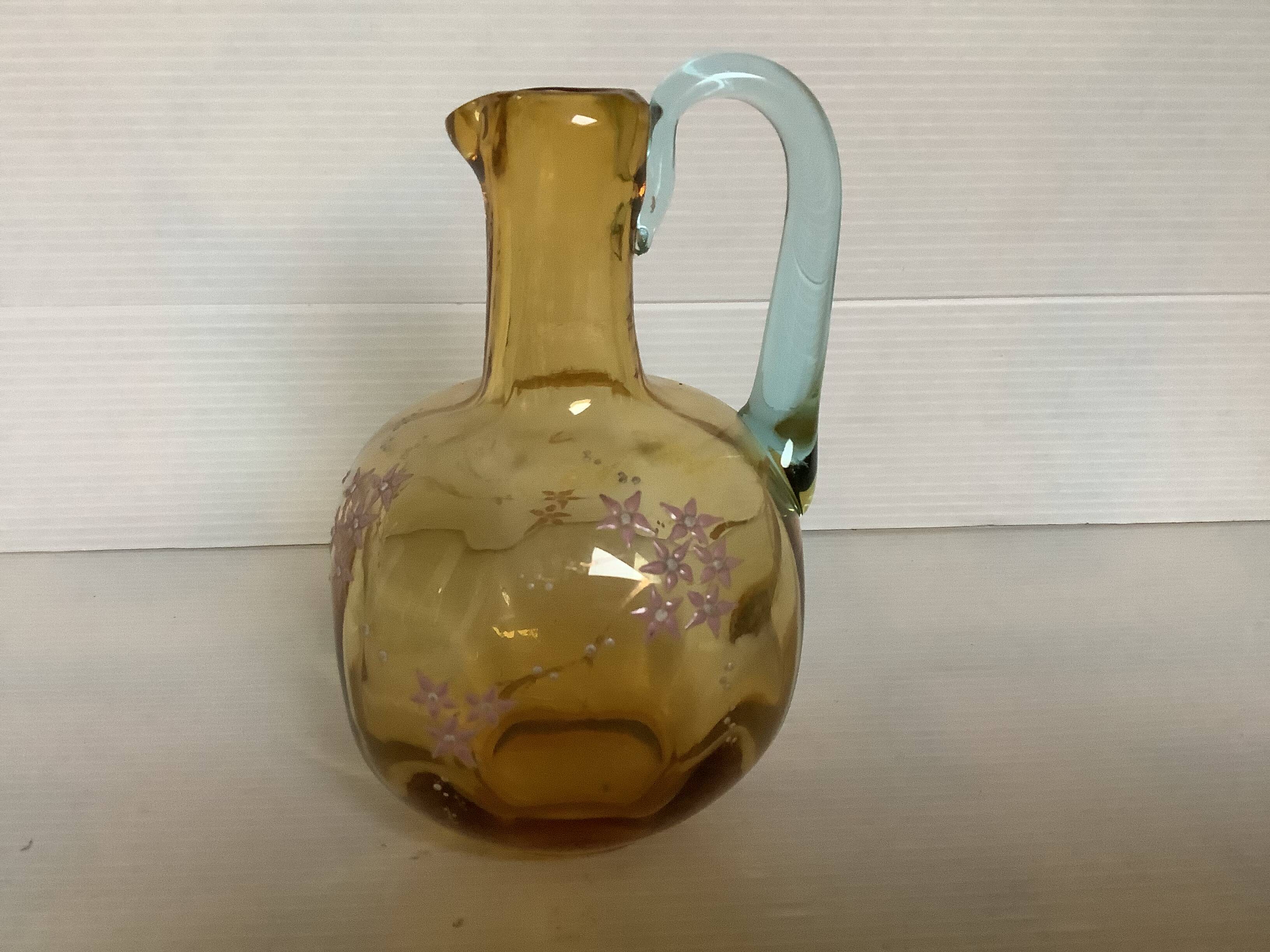 Square enamelled flower carafe
