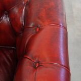 Ensemble de 6 fauteuils club Chesterfield en cuir de vache anglais