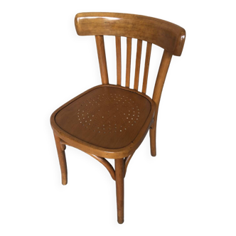 Ancienne Chaise Bistrot Style BAUMANN Bois Courbé Clair Vintage #A595