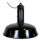 Industrial Black Enamel Factory Pendant Lamp with Iron Top, 1950s