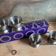 4 coquetiers vintage acier inoxydable - emballage d’origine