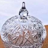 Large antique Bohemian crystal candy dish
