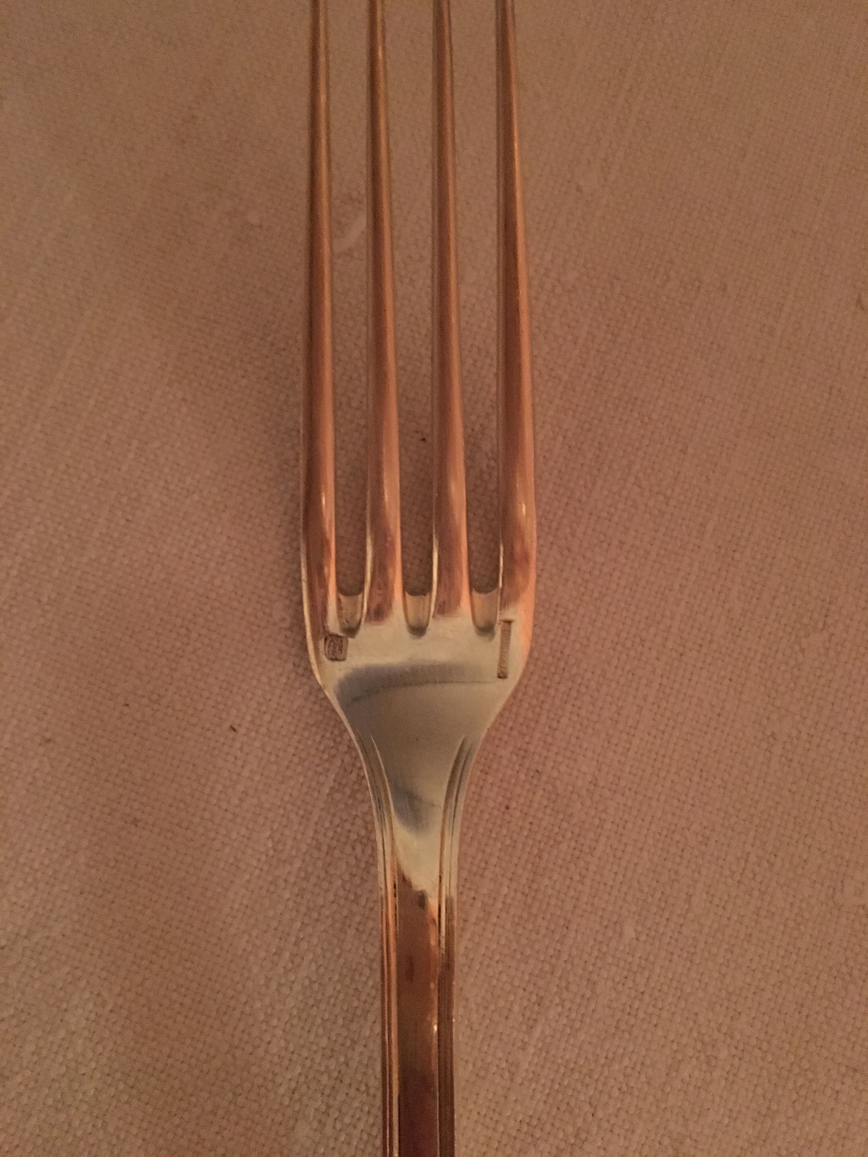 Pair of Christofle monogrammed cutlery
