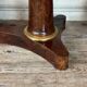 Empire style pedestal table in mahogany, gilt bronze, grey Saint Anne marble top, circa 1800