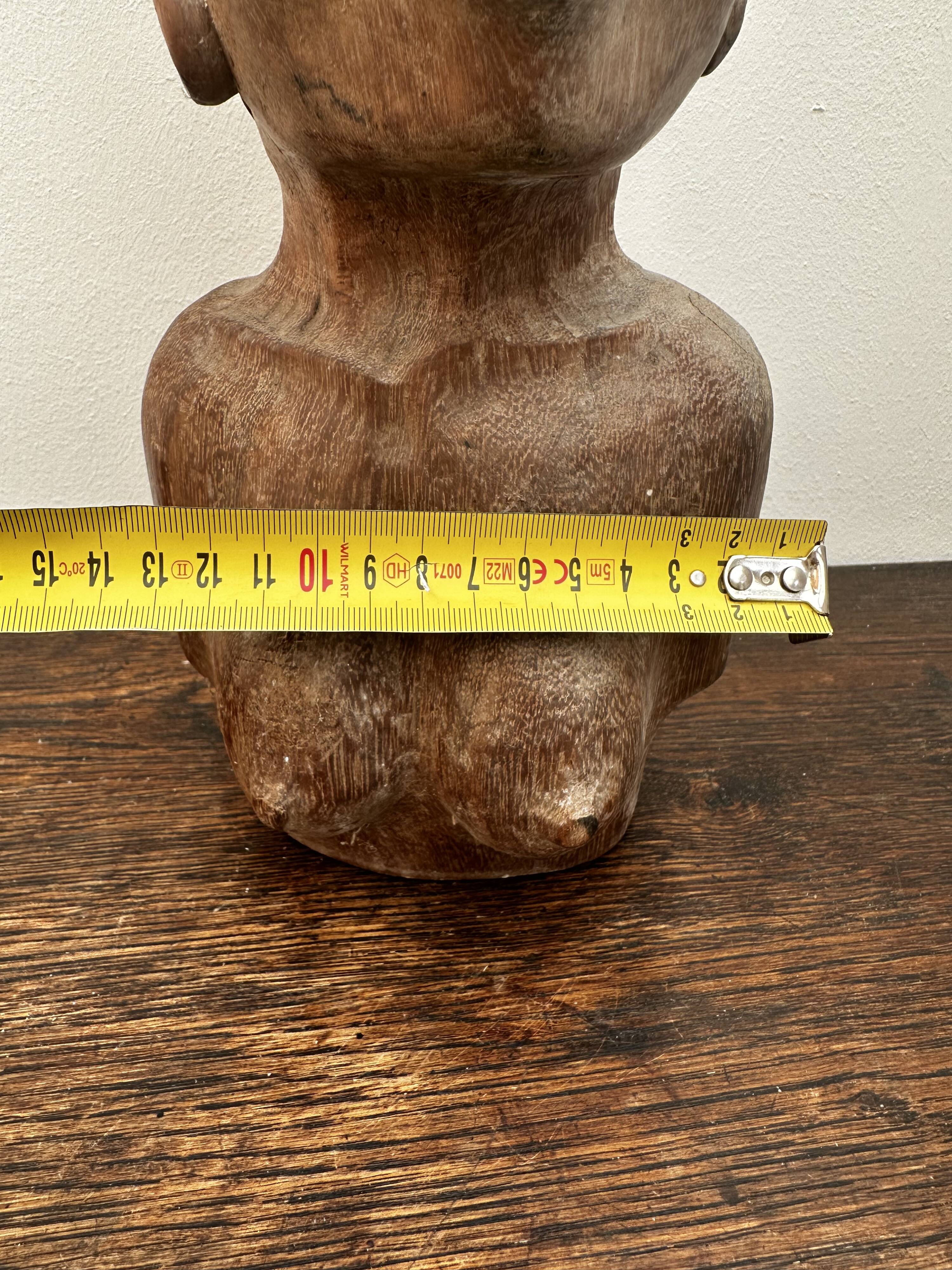 African statue, wooden bust of a woman, 1920s