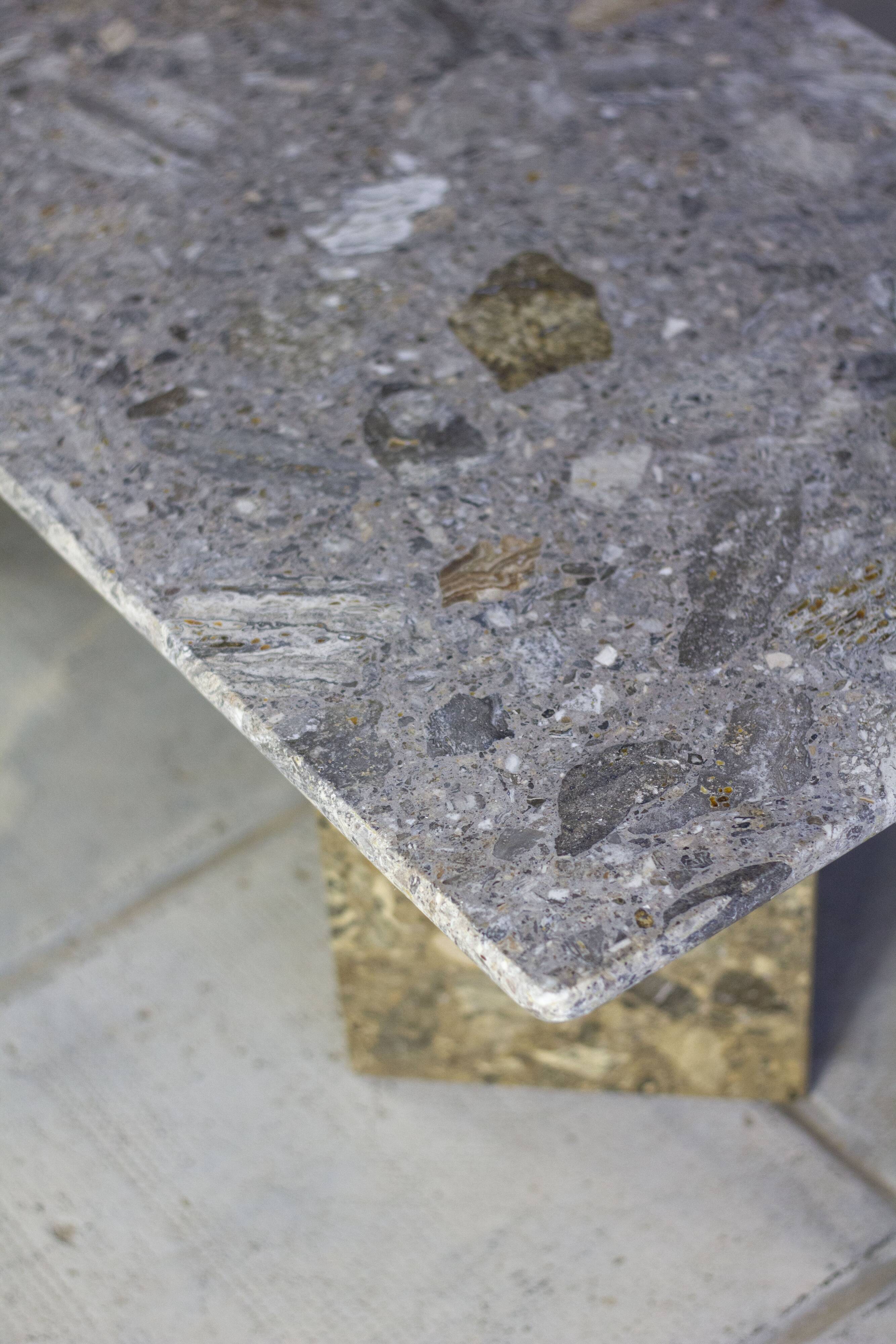 Travertine terrazzo coffee table, 1970