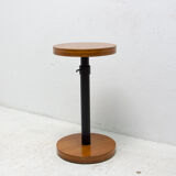 Table d’appoint ronde en bois de cerisier art déco, bohême, années 1930