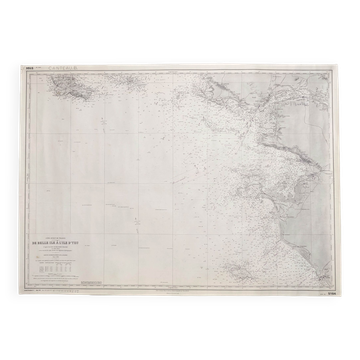 Map of the west coast of France from Belle Ile to Ile d'Yeu