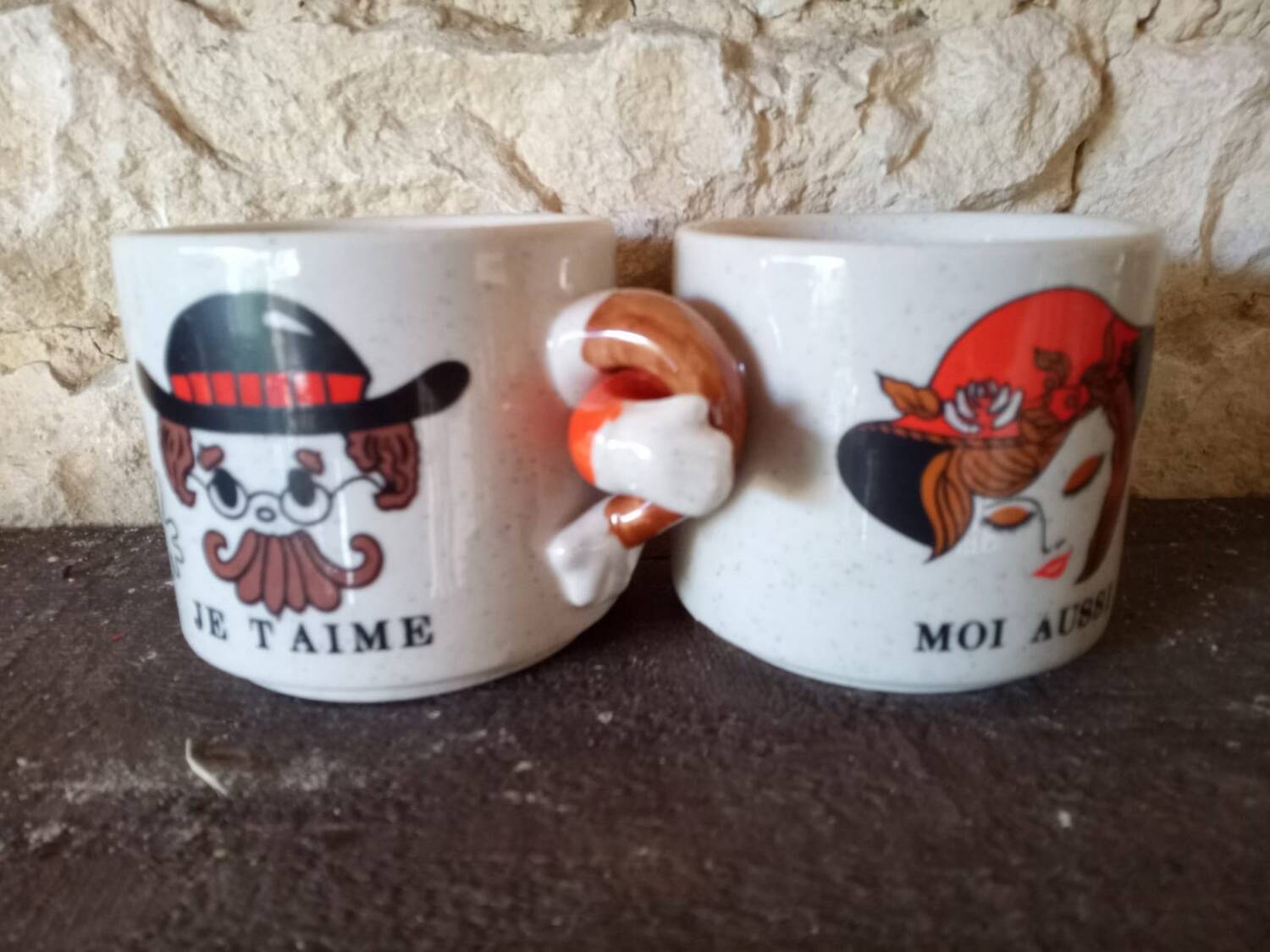 Love vintage stoneware coffee mugs
