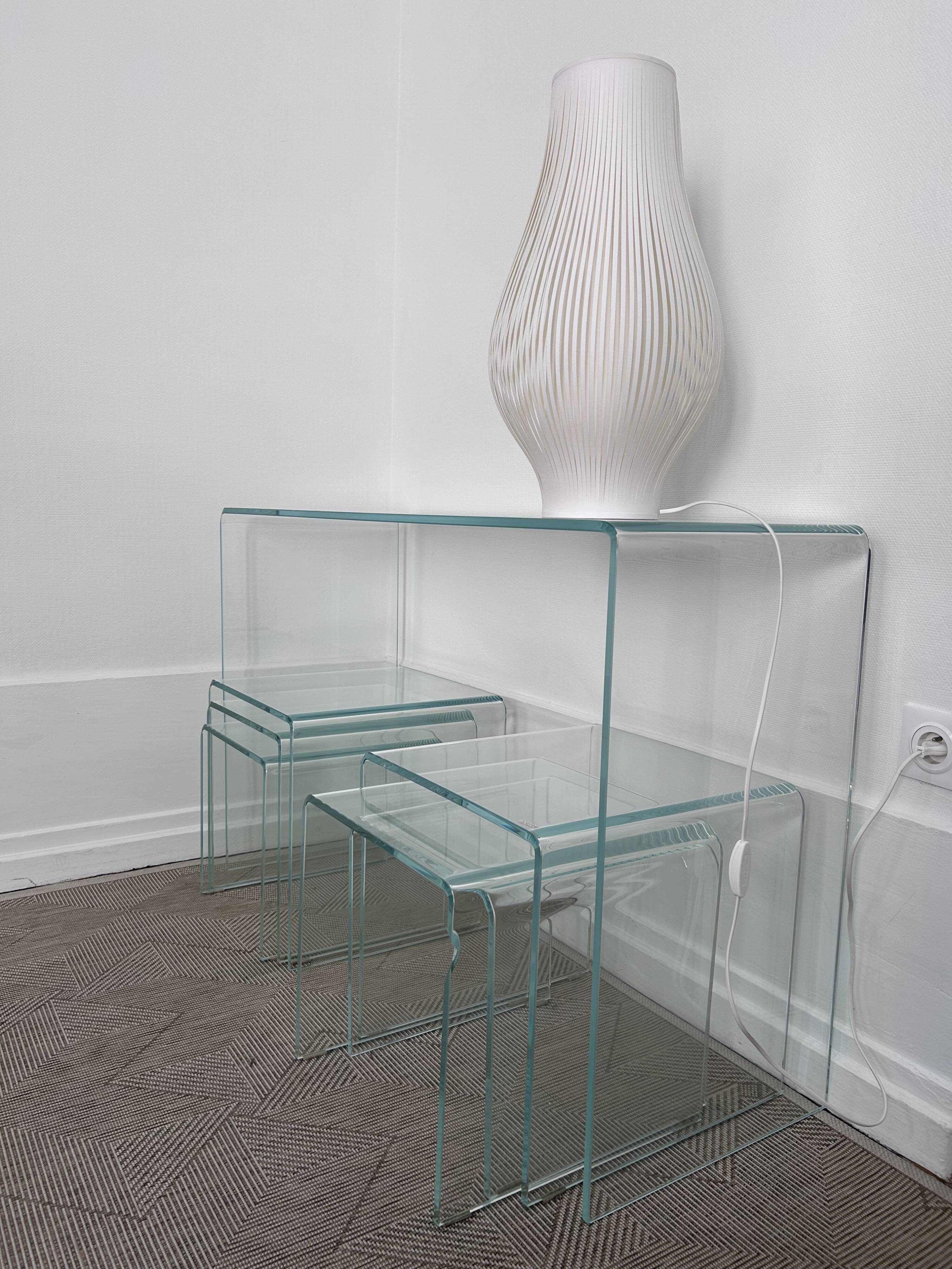 Console glass Akante and nesting side tables