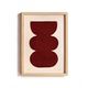 Abstract painting on paper, dark red illustration signed Eawy.