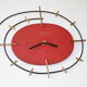 Wall clock vedette steel brass red