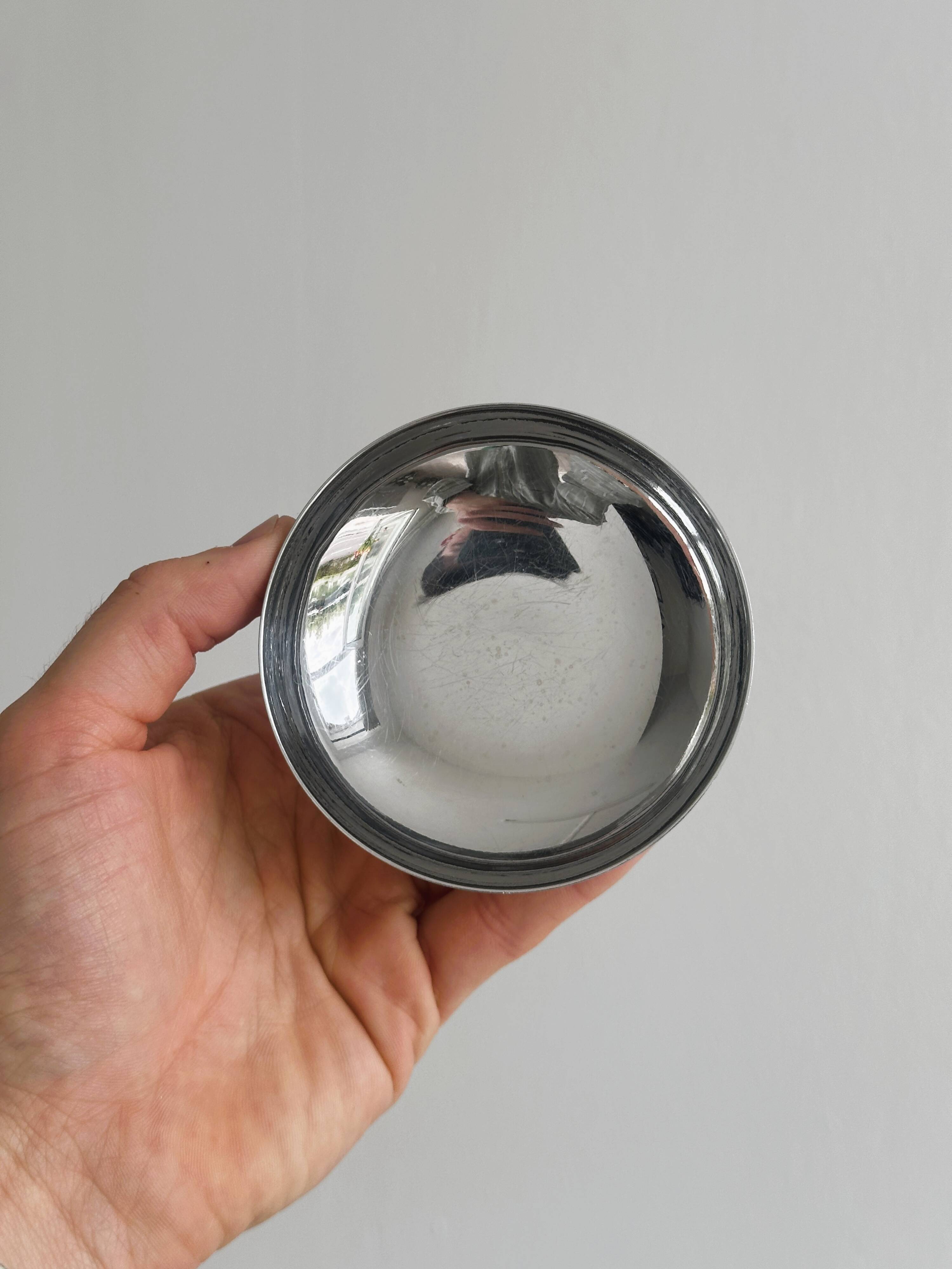 6 vintage stainless steel dessert bowls