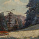Oil on canvas by André Marait 1921 landscape flower garden XXth
