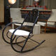 Rocking chair in black lacquered metal 1970