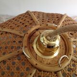 Rattan and caning hanging lamp