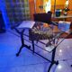 Table pied bistrot plateau verre 12mm