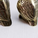 Duo of brass owls