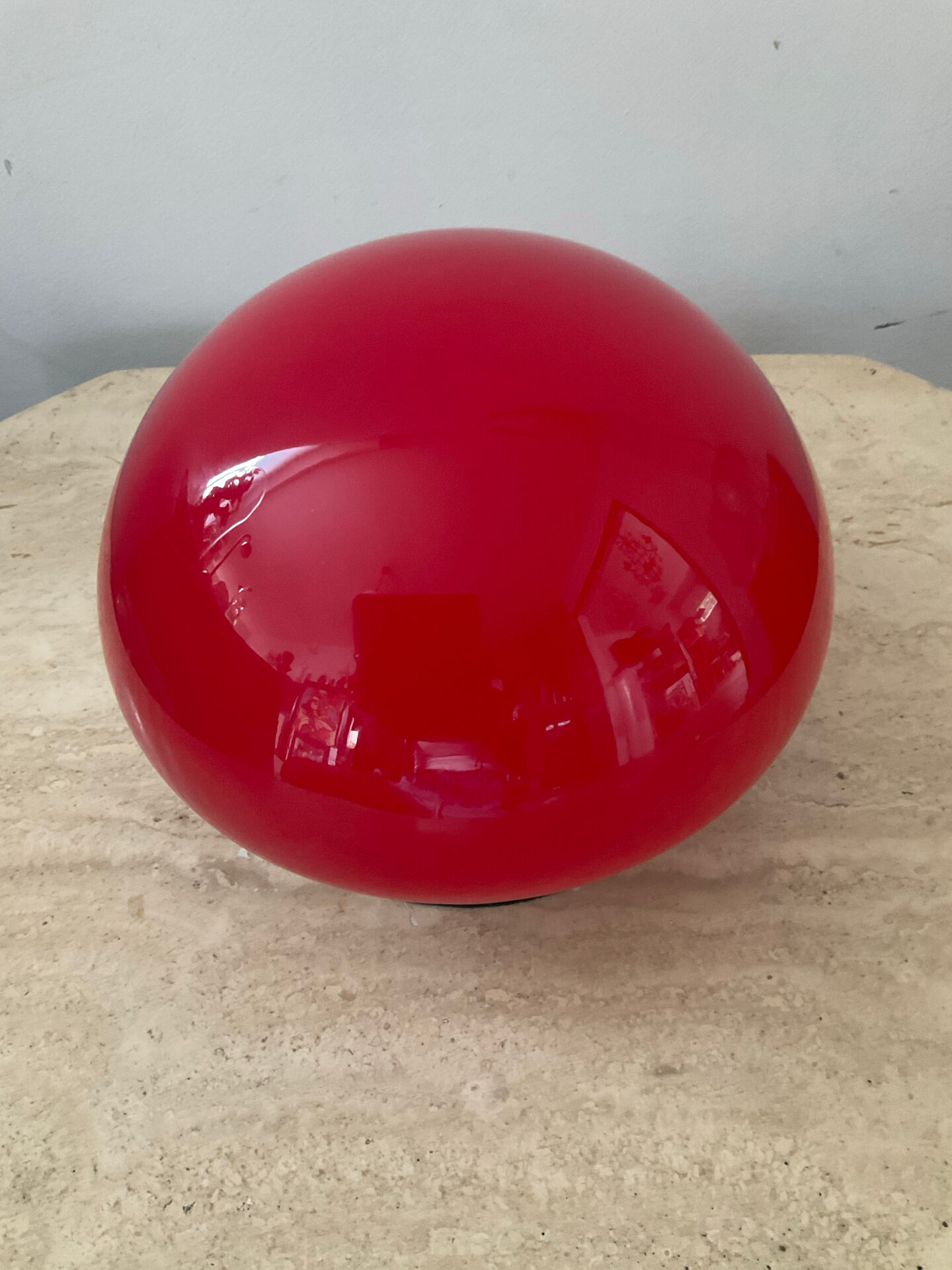 Vintage mushroom lamp in opaline from the 1980s.