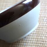 Two-tone vintage stoneware salad bowl from Digoin.
