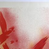 Jean bazaine, monograph in red, 1975. original lithograph