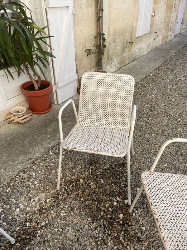 4 fauteuils de jardin style Matégot