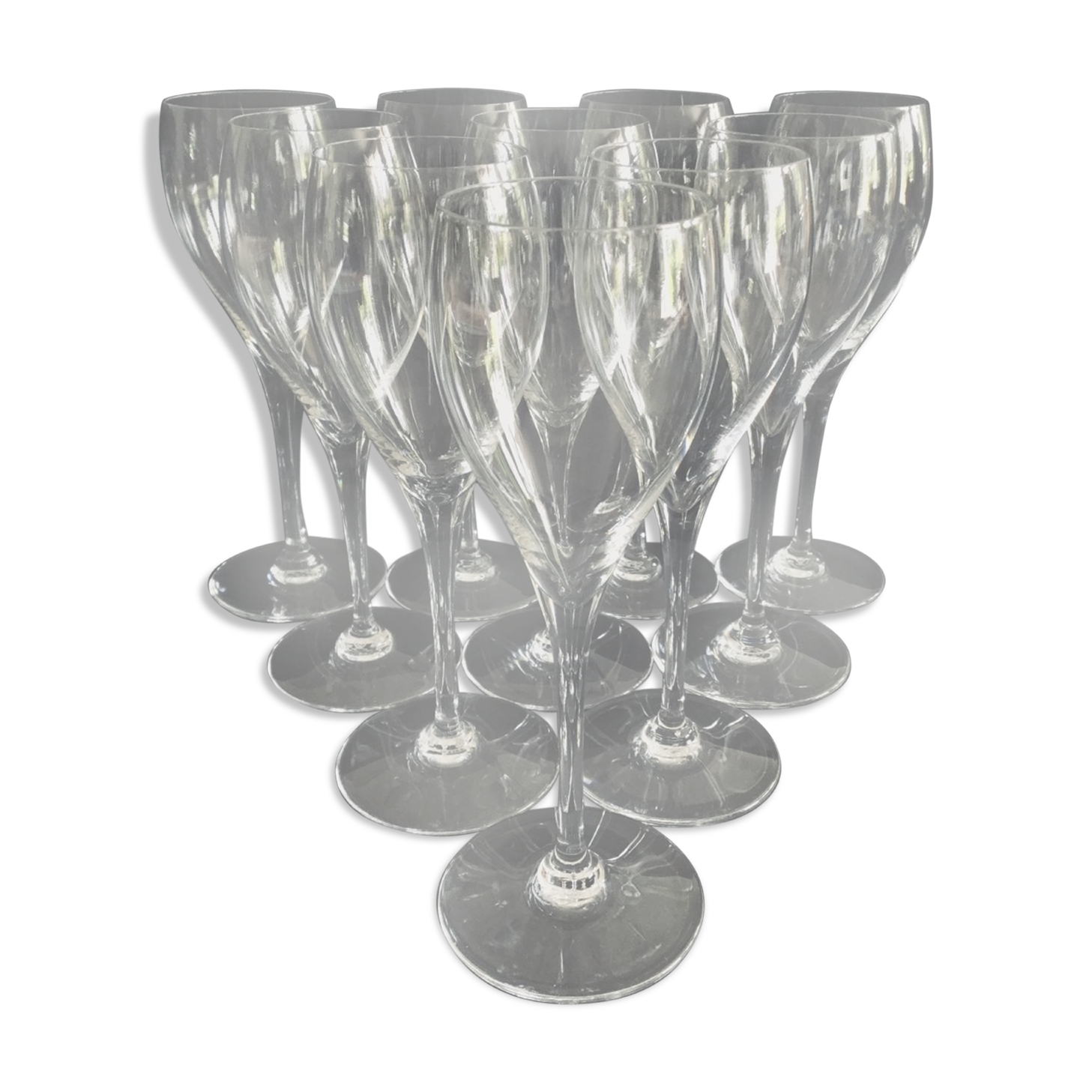Set of 10 white wine glasses in Baccarat crystal model Saint Rémy