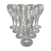 Lot de 10 verres à vin blanc en cristal Baccarat modèle Saint Rémy
