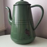 Pichet vintage en émail vert 1960