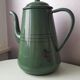 Vintage pitcher in green enamel 1960
