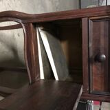 Bedside Table in Walnut & Marble, France, 1920s