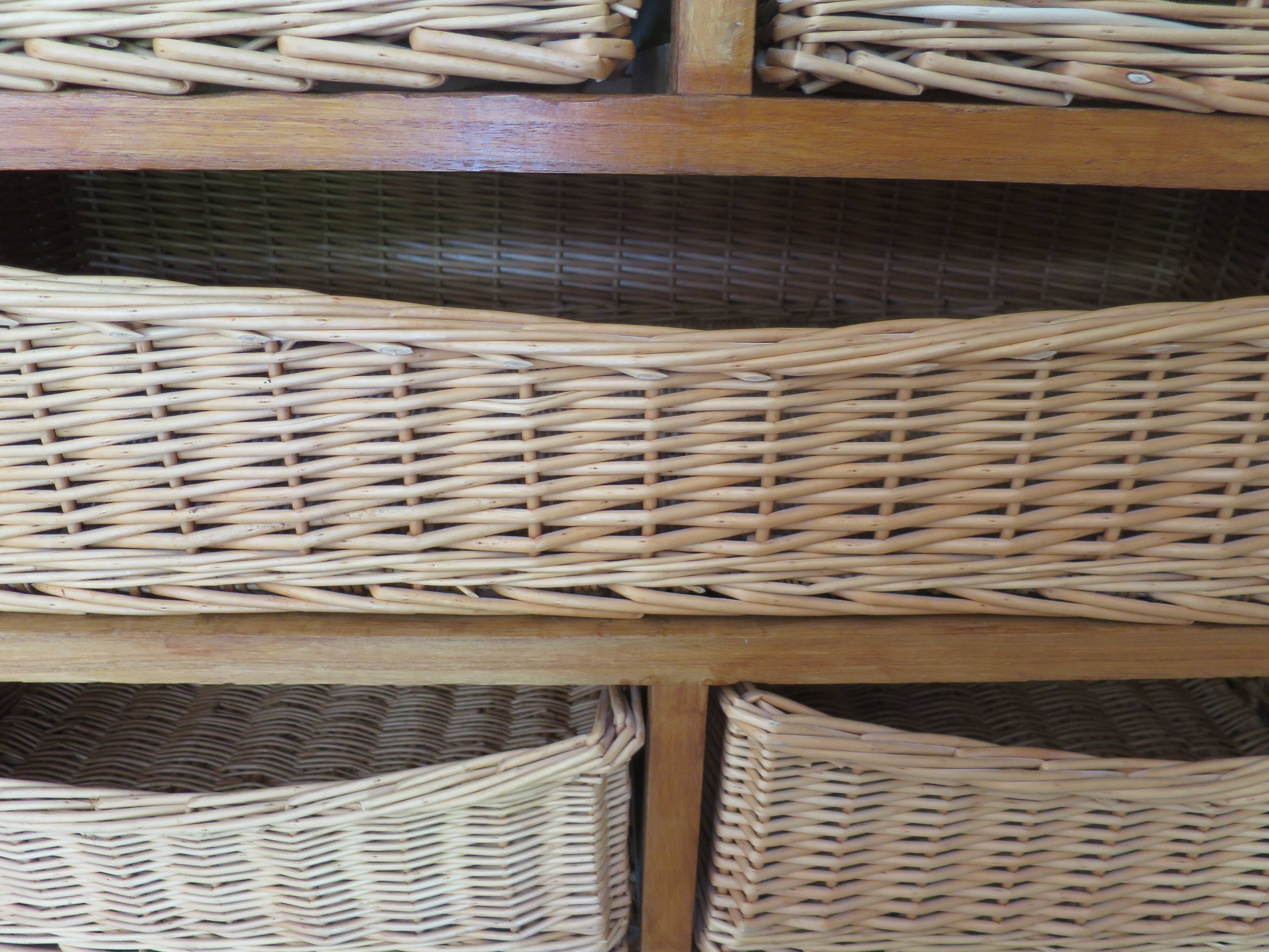 Storage furniture - wooden chest of drawers - 8 wicker drawers - bohemian countryside
