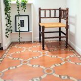 1920s turned wood straw corner chair