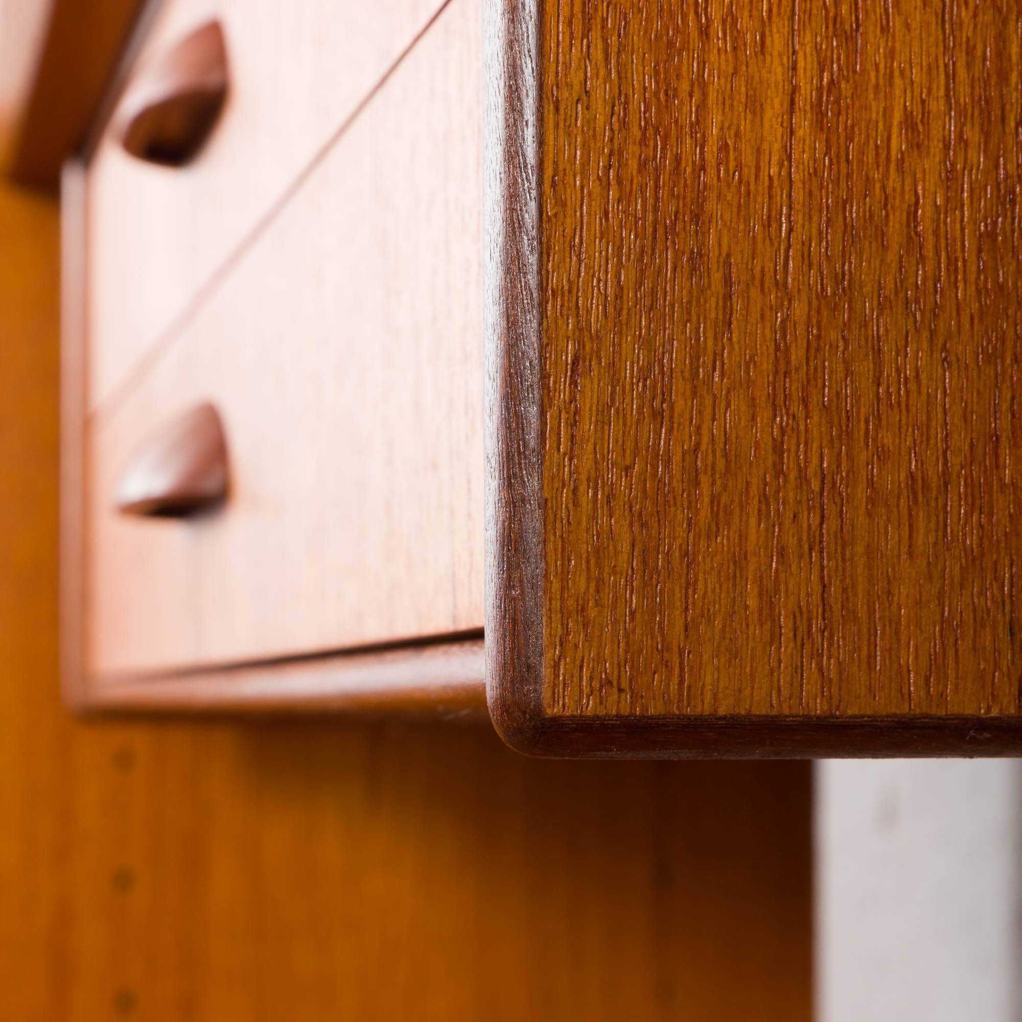 Danish vintage teak bookcase with a hidden desk, 1960s